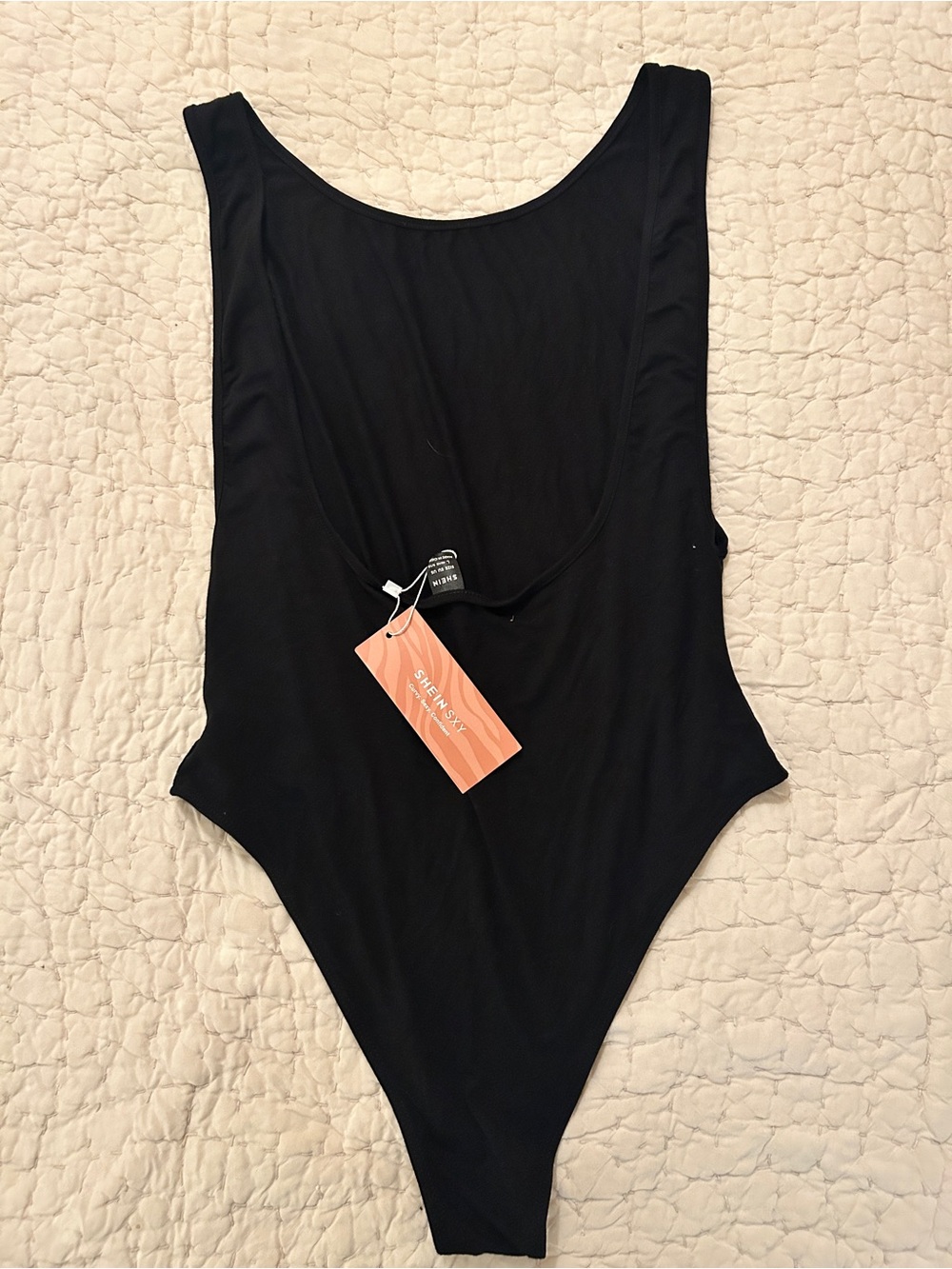 NWT SHEIN SXY Black Bodysuit high neck, (very!) low back